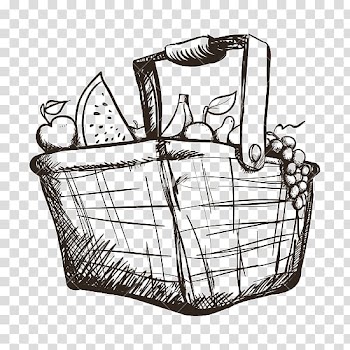 Basket of Fruit Drawing, fruits basket transparent background PNG clipart