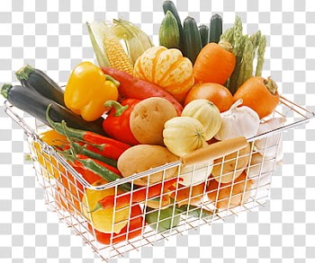 Basket of vegetables transparent background PNG clipart