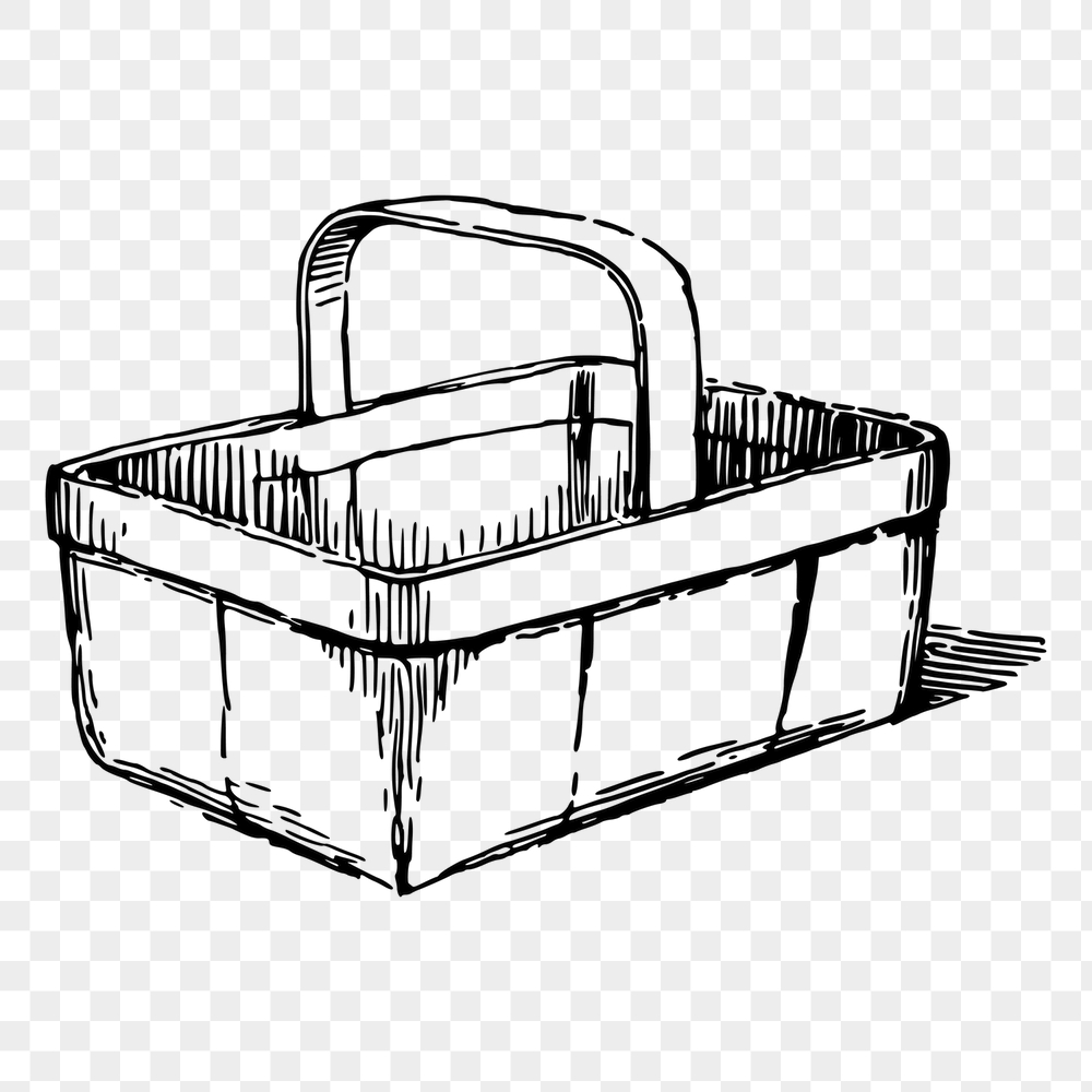 Basket png sticker, vintage object | Free PNG - rawpixel
