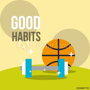 basketball ball and dumbbell weight good habits