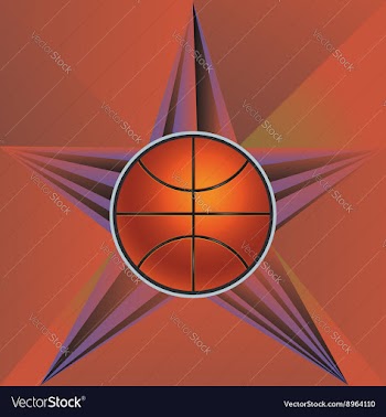 Basketball Ball on Rays Background4 vector image