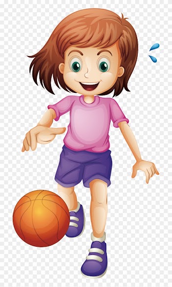 Basketball Cartoon Girl Clip Art - Girl Basketball Cartoon Png