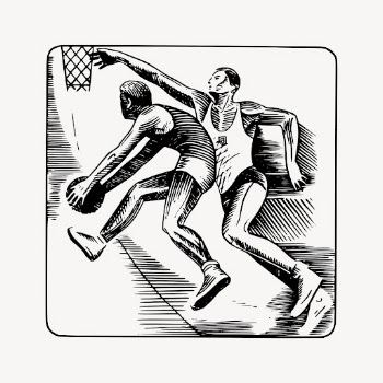 Basketball competition clipart, vintage sport | Free Vector - rawpixel