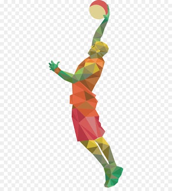 Basketball Euclidean vector Polygon - Color geometric basketball player dunk posture 
