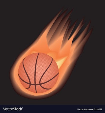 Basketball-fire vector image