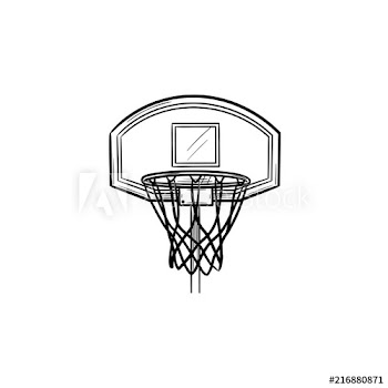 Basketball hoop and net hand drawn outline doodle icon