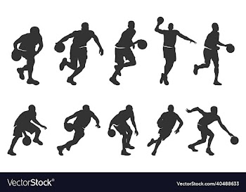basketball player silhouette collection dribbling