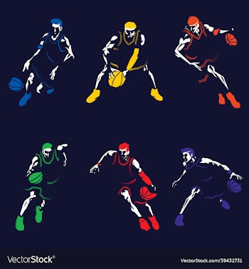 basketball player silhouette collection set
