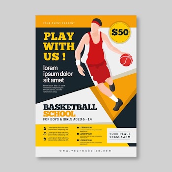 Basketball sport flyer template Free Vector