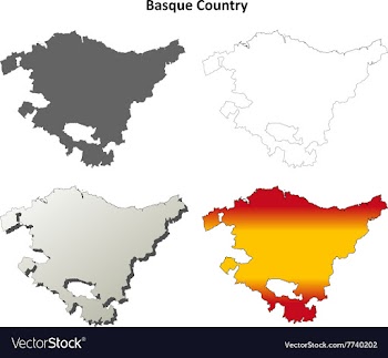 Basque Country blank detailed outline map set vector image