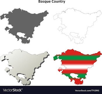Basque Country outline map set - Basque version vector image
