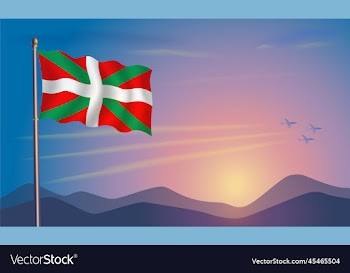 basque lands flag in the morning sun