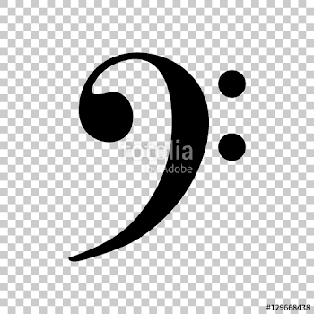 Bass Clef icon. Black icon on transparent background." Stock image ...