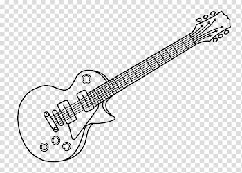 Bass guitar Electric guitar Gibson Les Paul Custom Line art, Guitar Art transparent background PNG clipart