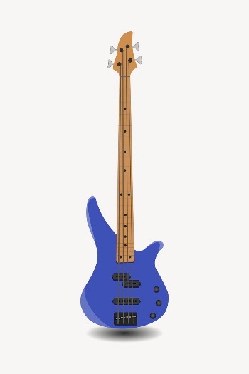 Bass guitar sticker, musical instrument | Free PSD - rawpixel