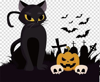 Bat Cat Computer file, Black grave black cat transparent background PNG clipart
