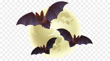 Bat Halloween Clip art - Creepy Halloween Moon with Bats PNG Clipart 