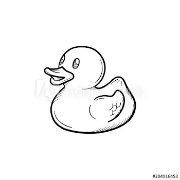 Bath duck hand drawn outline doodle icon