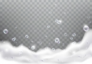 Bath foam or soap suds realistic Free Vector