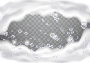 Bath foam or soap suds realistic vector Free Vector