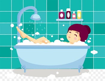 Bathing Bathroom Bubble bath Bathtub Towel - Cute cartoon bubble bath vector 