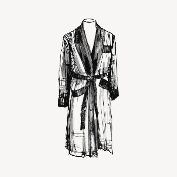 Bathrobe collage element, drawing illustration | Free Vector Illustration - rawpixel