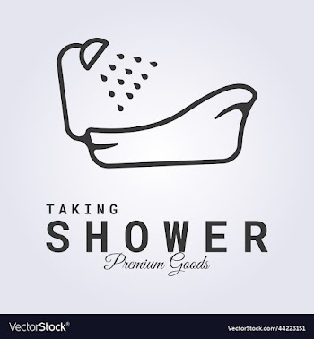 bathroom shower bathtub line logo