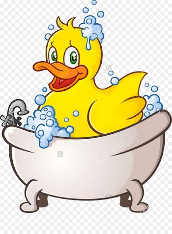 Bathtub Cartoon Bubble bath Clip art - Small yellow duck bubble bath 