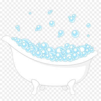 Bathtub Foam Bathing Illustration - Hand-painted bathtub bubbles 