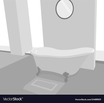 Bathtub scene vector image