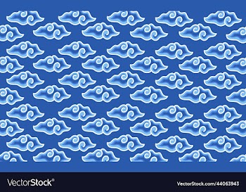 batik mega mendung blue pattern background