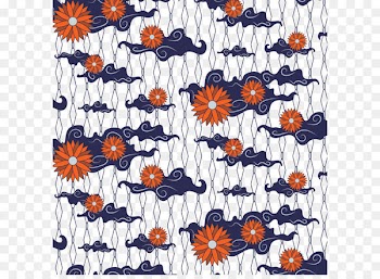 Batik pattern Blue and white pottery Pattern - Vector batik pattern with flowers and clouds 