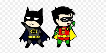 Batman Clipart Chibi - Cartoon Batman And Robin