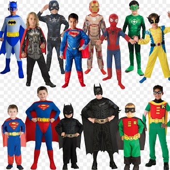 Batman Robin Superman Superhero Costume party - Halloween Costumes Kids Cartoon Characters Png 
