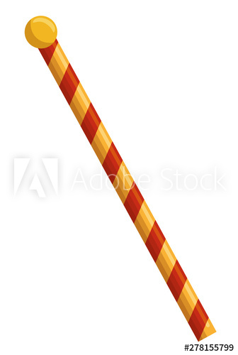 baton of circus with stripes