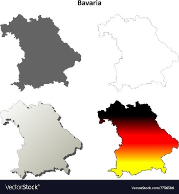 Bavaria outline map set vector image