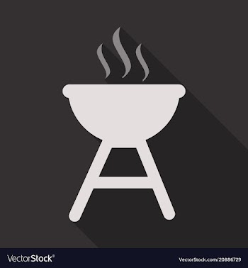Bbq party banner grill with fire isolated on vector image