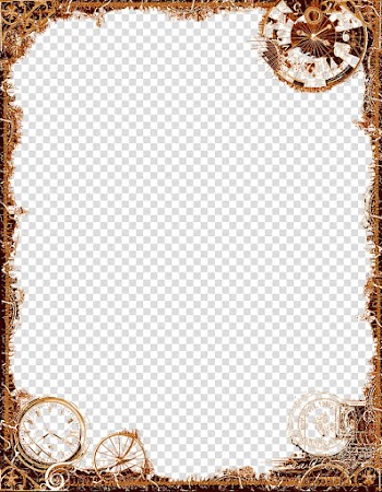 Bdr PostalSteampunk Ochre, brown clock frame illustration transparent background PNG clipart