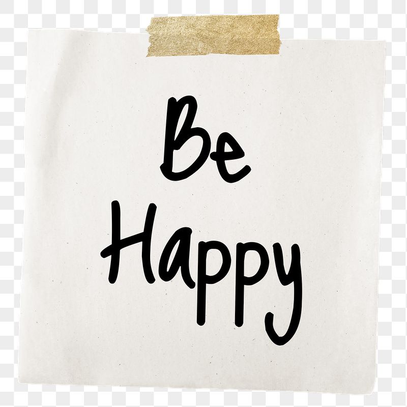 Be happy png word, memo | Free PNG - rawpixel