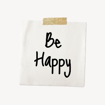 Be happy word typography, memo | Free PSD - rawpixel