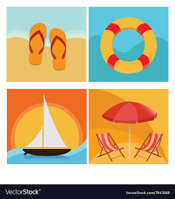 Beach and summer holiday vector image