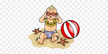 Beach Baby - Baby At Beach Clipart