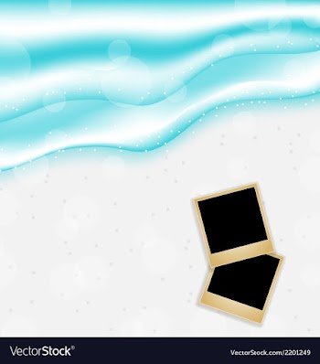  					Beach background with set photo frames vector image														