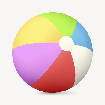Beach ball collage element, 3D | Free PSD - rawpixel