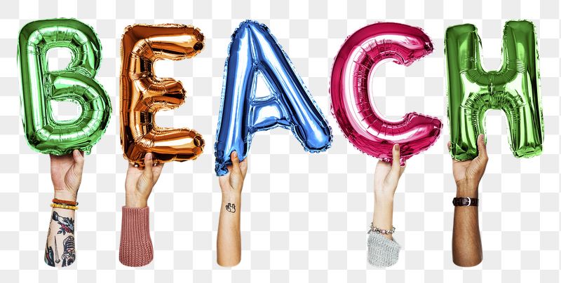Beach balloon png word sticker, | Free PNG - rawpixel
