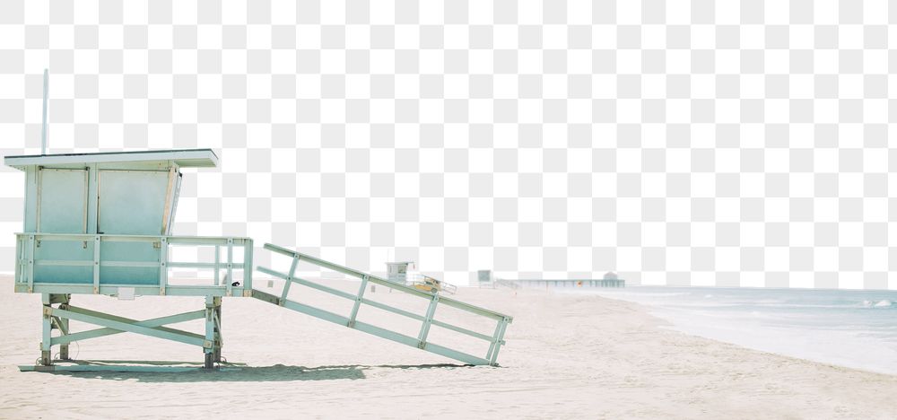 Beach border png, blue lifeguard | Free PNG - rawpixel