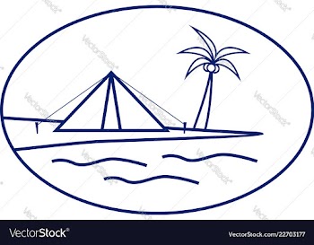 Beach camp logo vector image