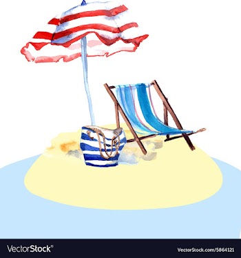 Beach chair on island vector image