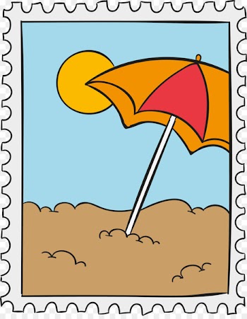 Beach Clip art - Vector beach holiday stamps 