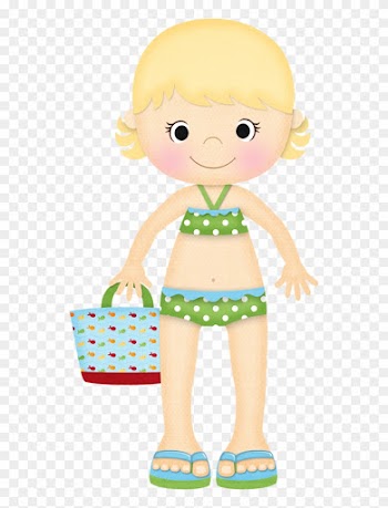 Beach Clipart, Summer Clipart, Summer Beach, Beach - Niñas En La Playa Clipart